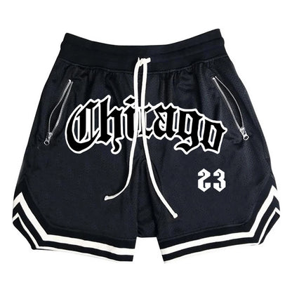 Men’s Chicago Basketball Shorts – Retro Athletic Mesh Shorts Casual Streetwear Sports Shorts for Men