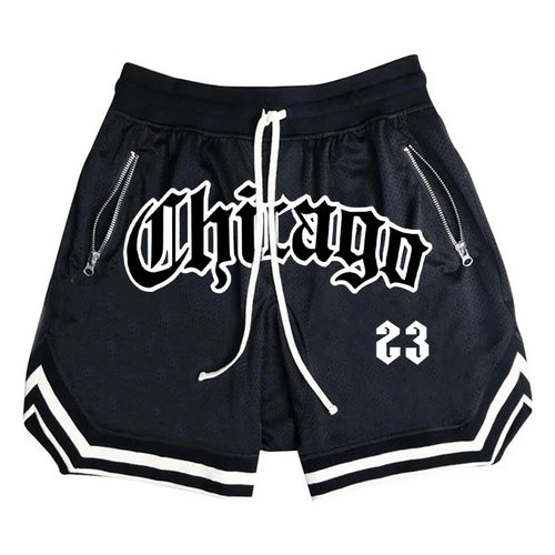 Men’s Chicago Basketball Shorts – Retro Athletic Mesh Shorts Casual Streetwear Sports Shorts for Men