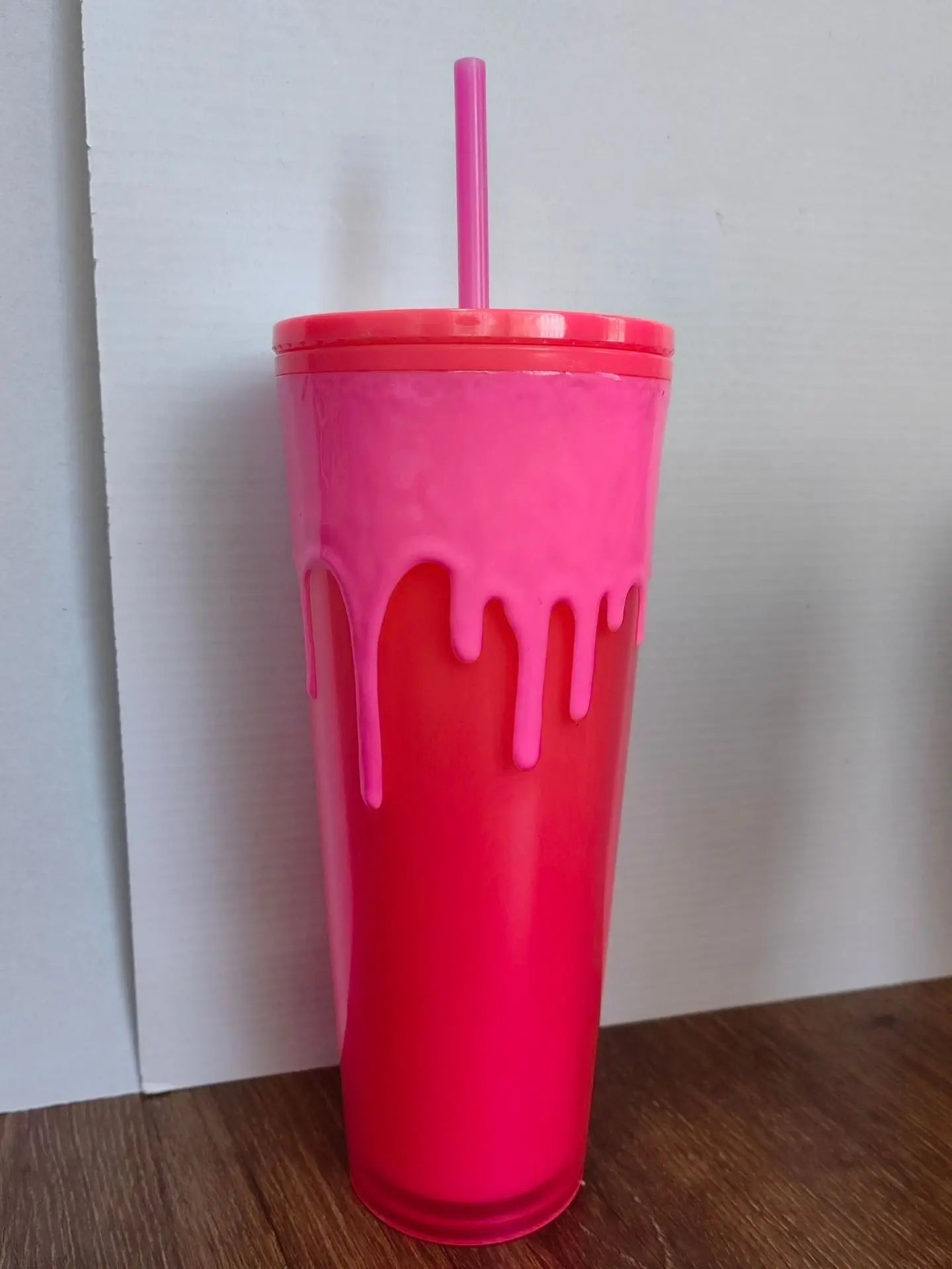 24oz Double Wall Lava Tumbler Cup Magma Style Reusable Drink Cup with Straw