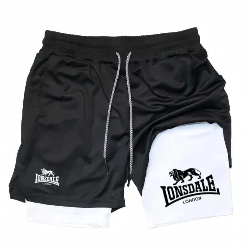 Men’s 2 in 1 Gym Shorts – Compression Layer Athletic Running Shorts Workout Sportswear for Men