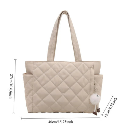 Quilted Puffer Tote Bag – Large Capacity Lightweight Shoulder Handbag for Women