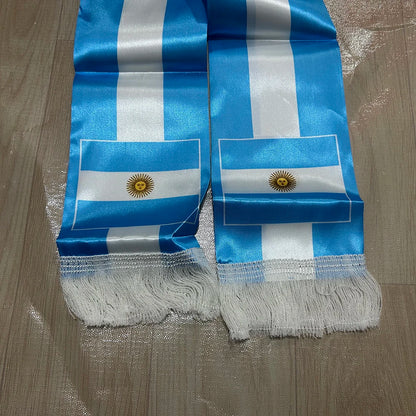 Argentina World Cup 2026 Fan Scarf | Double-Sided Satin Flag Scarf