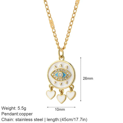 Gold Charm Pendant Necklace Collection – Celestial Eye Heart Sun Moon Layered Necklaces for Women