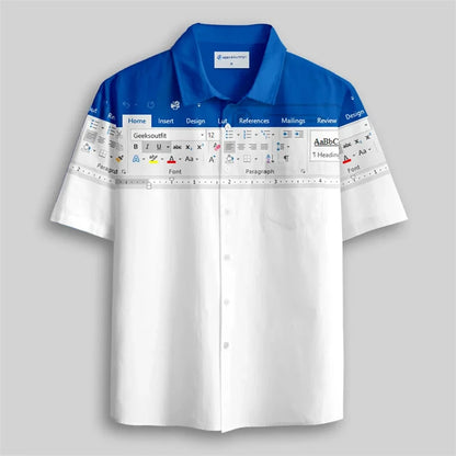 Funny Excel Spreadsheet Hawaiian Shirt 3D Print Y2K Vacation Button Up Shirt