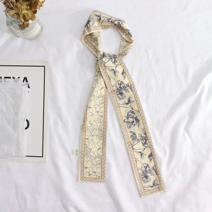 Vintage Paisley Hair Scarf for Women – Satin Headband Neck Tie Ribbon