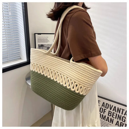 Shoulder Bag Summer Woven Bag Tote Bag Large Capacity Straw Bag for Summer Beach Holidays Women's Beach Bag Flower, Summer 2026