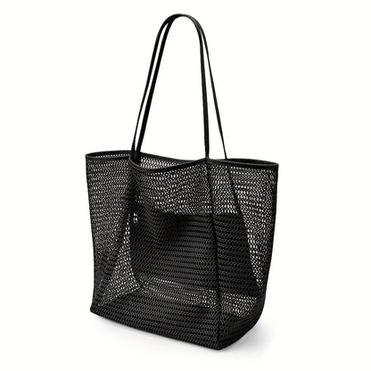 Large Mesh Beach Tote Bag – Waterproof Summer Shoulder Bag for Women