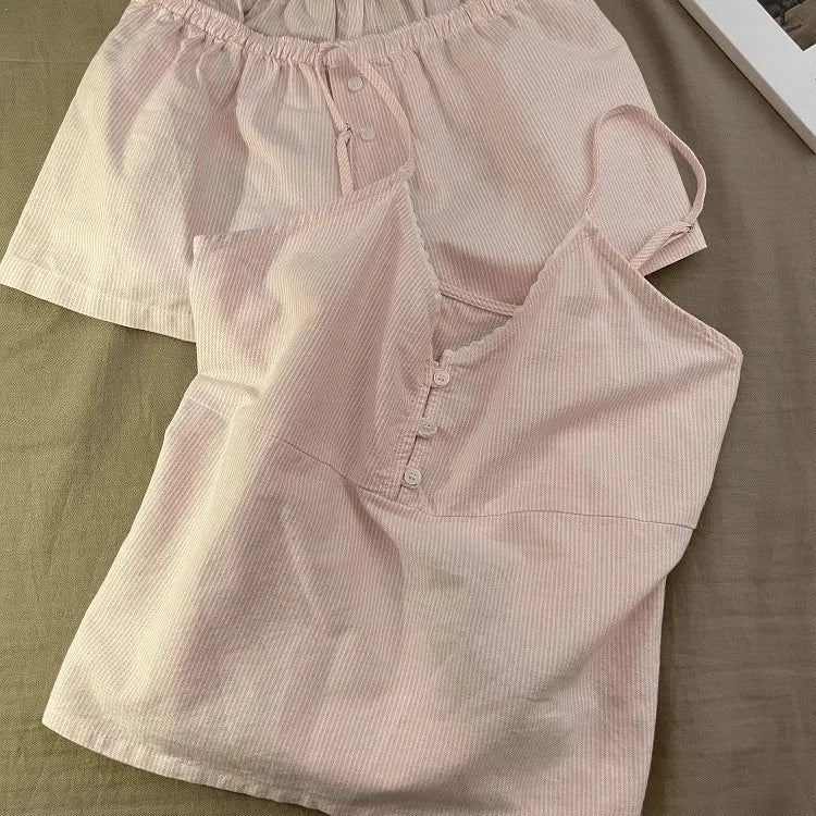 Women’s Soft Ribbed Lounge Set – Cami Top & Shorts Pajama Set