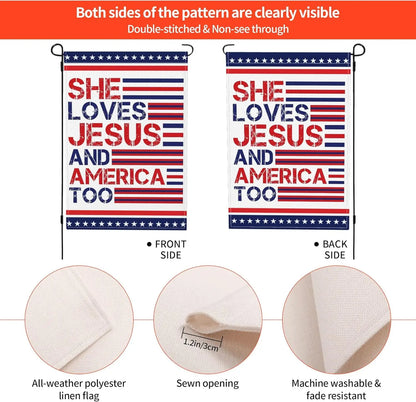 4th of July Memorial Day Independence Day Flag 12x18 Christian Jesus Faith American Patriotic Garden Flags f