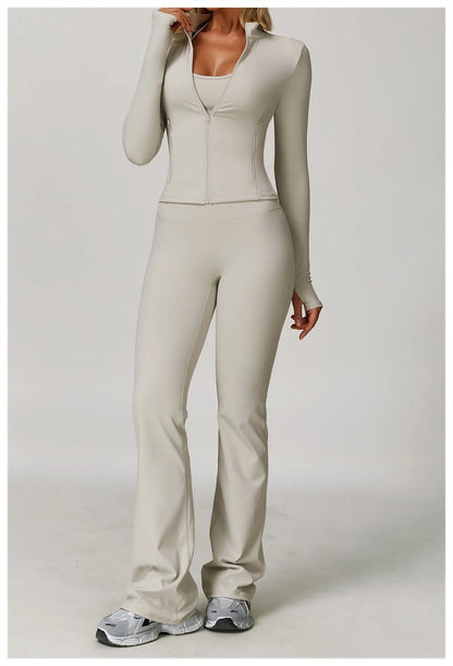 Women's Tracksuits 2 Pieces Sports Set Women Tracksuit Running Workout Sport Suit Gym Sportswear Long Sleeve Bra Clothing