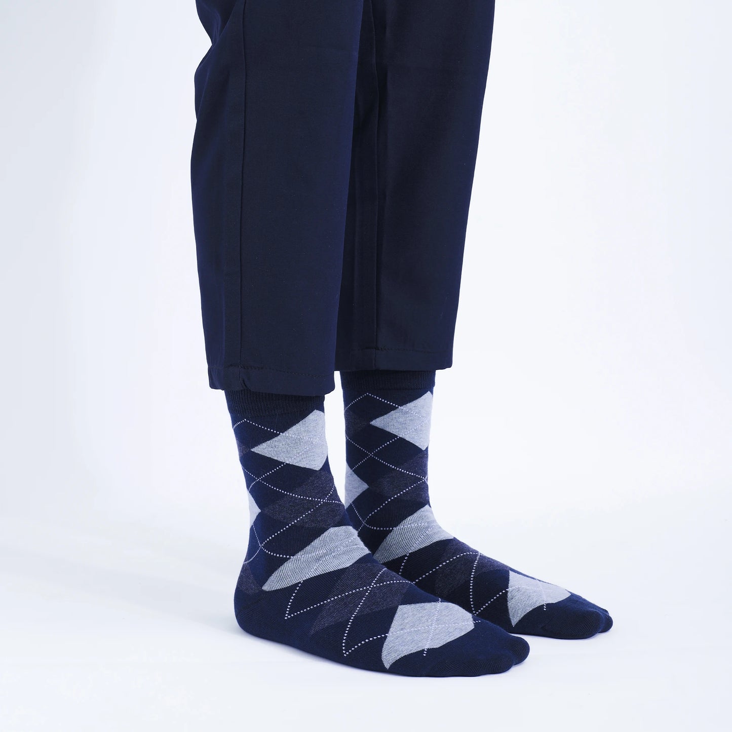 5 Pairs Men’s Dress Crew Socks Set – Classic Patterned Business Casual Socks