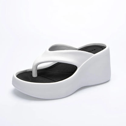 Women's Clip Toe Wedge Flip Flops 2026 Summer Chunky Platform Beach Sandals Woman Thick Sole High Heeled Eva Slippers Slides