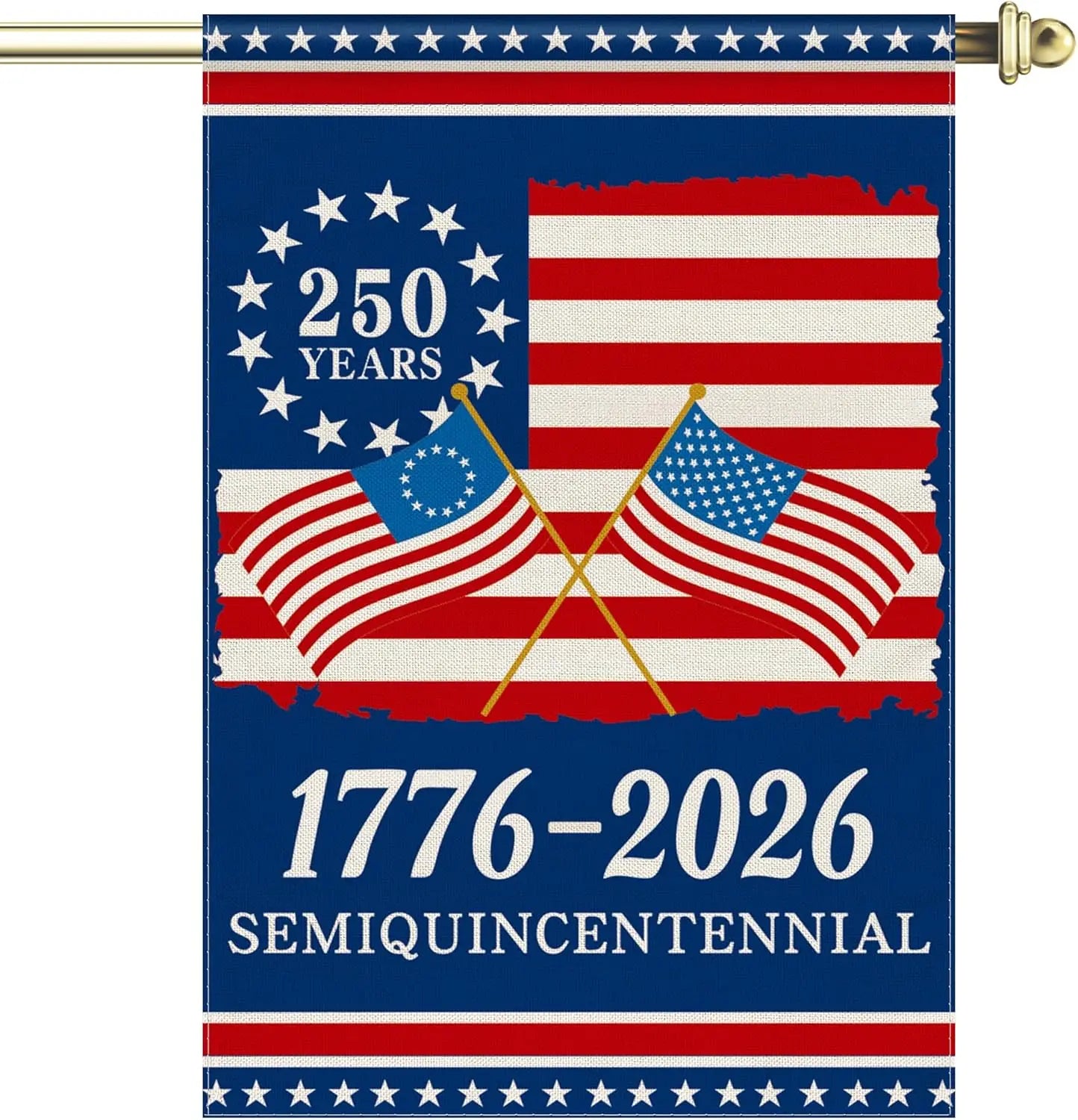 250th Anniversary America Garden Flag, 1776-2026 USA 250 Years Banner 4th of July Patriotic