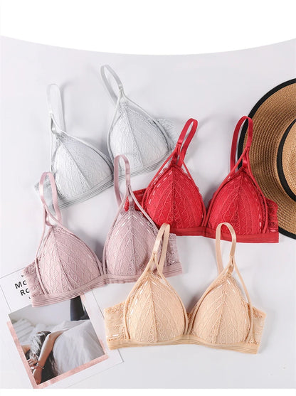 Sexy Lace Bralette for Women – Soft Wireless Push Up Bra