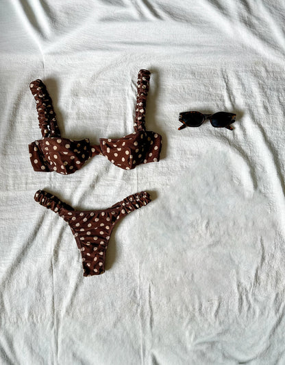 Polka Dot Brazilian Bikini Set Women Underwire Halter Swimsuit Beachwear