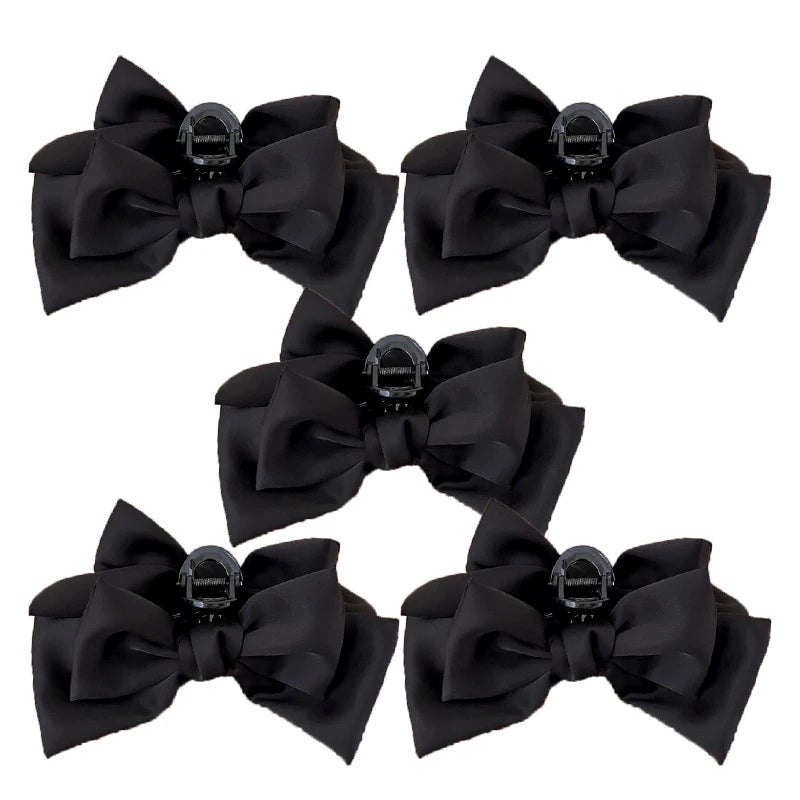 Satin Bow Hair Clip Set – Cute Coquette Ribbon Barrettes for Women & Girls