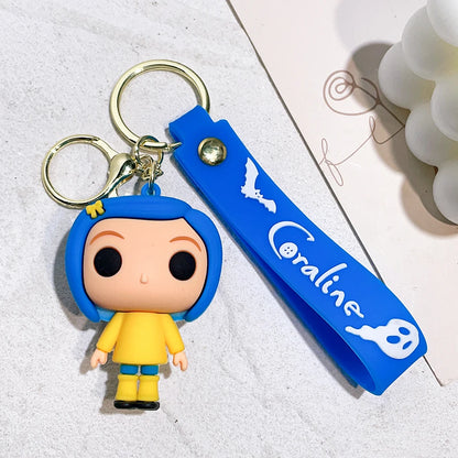 Coraline Character Keychain – Cute Cartoon Figure Bag Charm Keyring