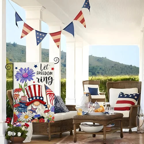 4Th of July Garden Flags for Outside, Let FREEDOM Ring Patriotic