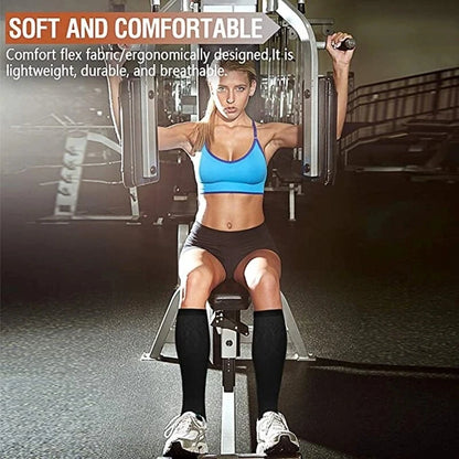2 Pairs Women Knee High Compression Socks 2 Pairs – Breathable Stretch Long Socks for Travel & Daily Wear