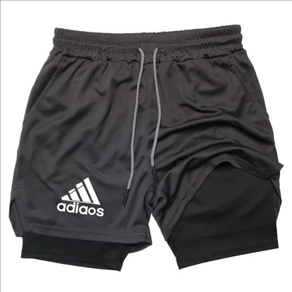 Men’s 2 in 1 Athletic Shorts – Compression Running Gym Shorts Quick Dry Sportswear for Men