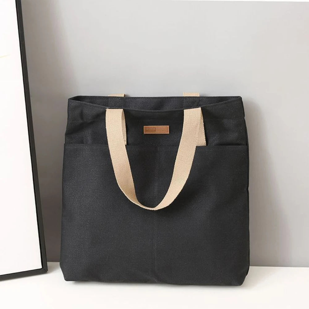Minimalist Canvas Tote Bag – Large Capacity Casual Shoulder Bag for Women