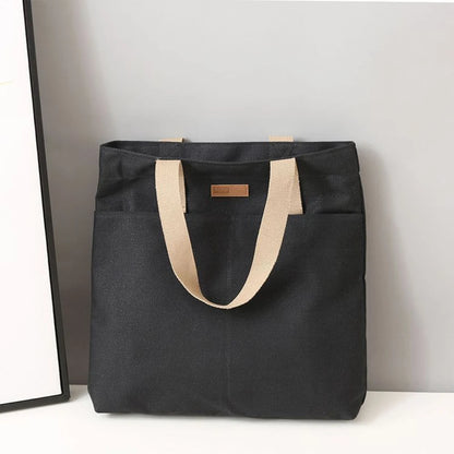 Minimalist Canvas Tote Bag – Large Capacity Casual Shoulder Bag for Women
