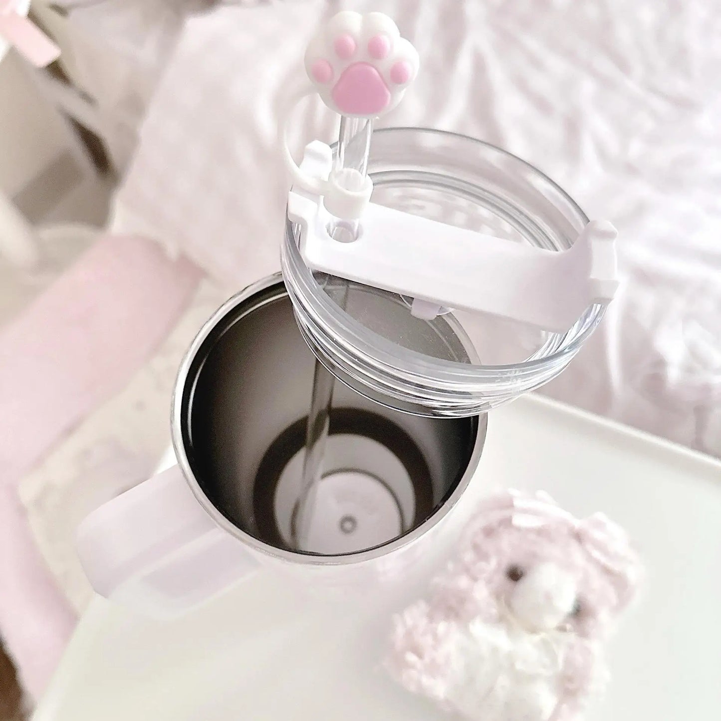 Cute Cat Stainless Steel Tumbler 40oz Insulated Water Bottle Travel Mug
