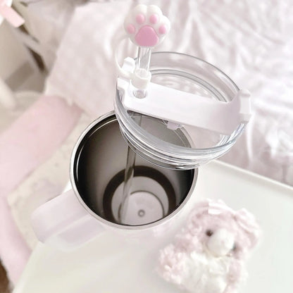 Cute Cat Stainless Steel Tumbler 40oz Insulated Water Bottle Travel Mug