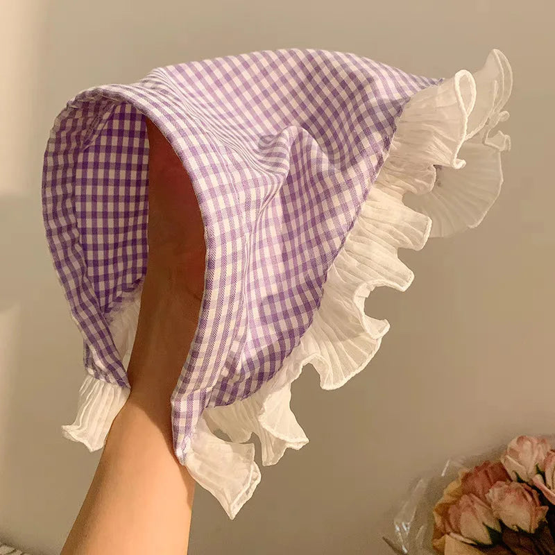 Vintage Lace Headscarf – Cottagecore Floral Hair Scarf, Elegant Triangle Headband for Women