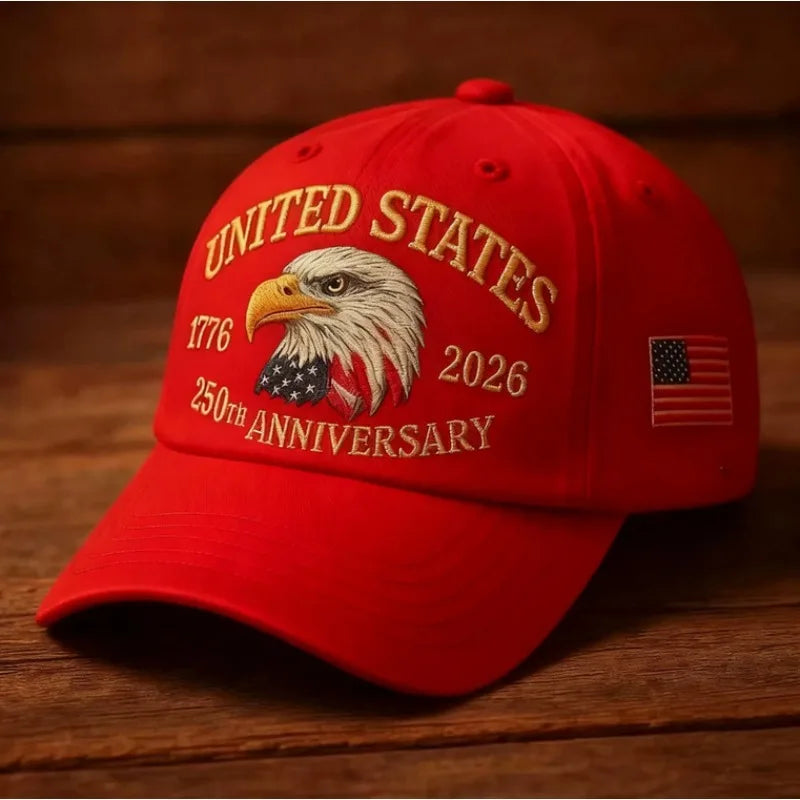 Men's Distressed Retro Printed Baseball Cap - European American Hot Sale 250th Anniversary Eagle r