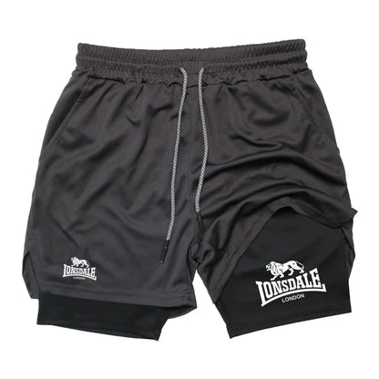 Men’s 2 in 1 Gym Shorts – Compression Layer Athletic Running Shorts Workout Sportswear for Men