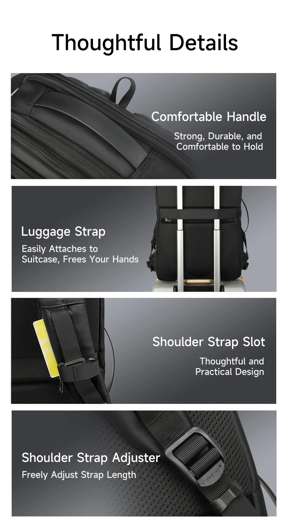 TIGERNU Large Capacity Travel Backpack – Airline Approved Laptop Bag