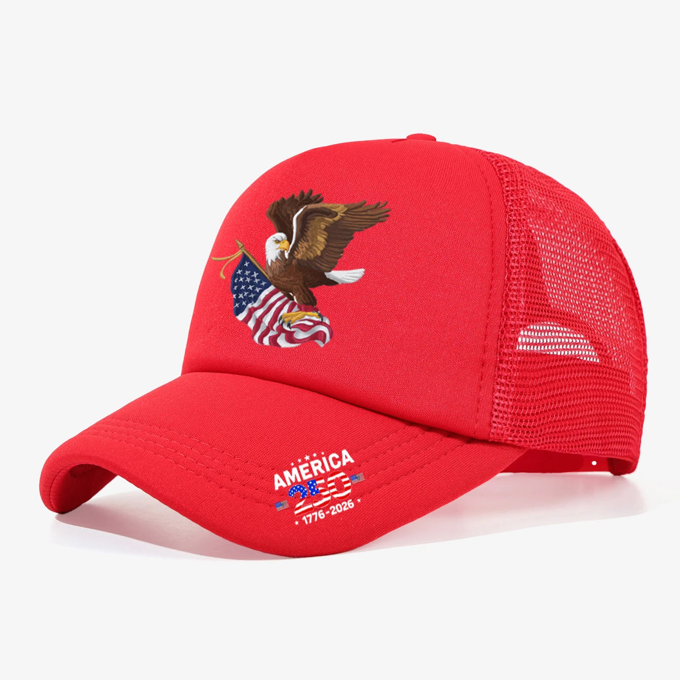 USA Eagle Print Trucker Hat – Adjustable Patriotic Baseball Cap