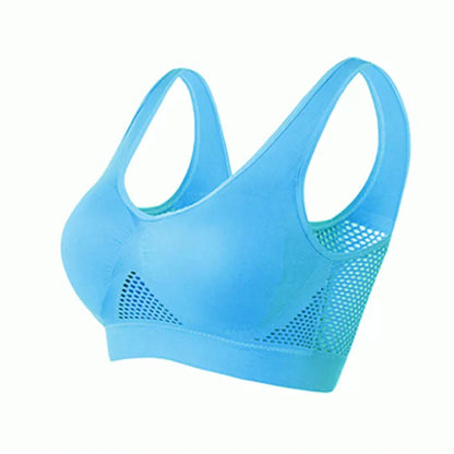 Seamless Sports Bra – Breathable Push Up Fitness Bra with Removable Pads