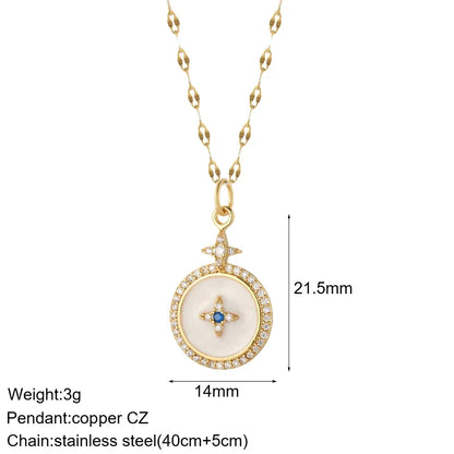 Gold Charm Pendant Necklace Collection – Celestial Eye Heart Sun Moon Layered Necklaces for Women