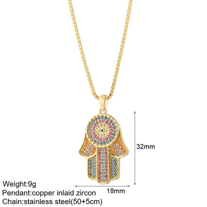 Gold Charm Pendant Necklace Collection – Celestial Eye Heart Sun Moon Layered Necklaces for Women