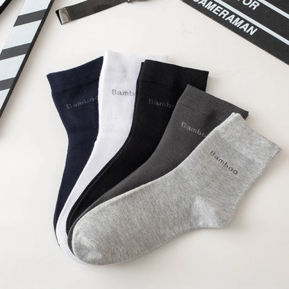 Bamboo Fiber Crew Socks – Soft Breathable Casual Dress Socks for Men & Women