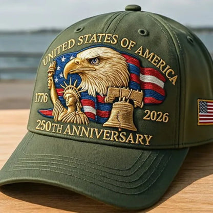 USA 250th Anniversary Eagle Print Baseball Cap