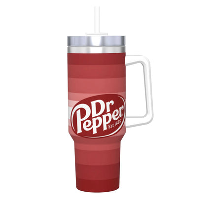 Dr Pepper Logo Tumbler – 40oz Insulated Stainless Steel Travel Mug with Handle