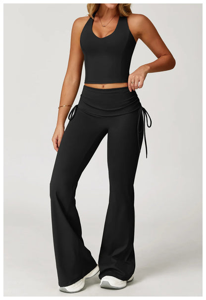 Women Yoga Set 2 Piece Workout Outfit High Waist Leggings Sports Bra Gym Wear