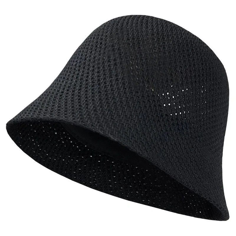 Women’s Knit Bucket Hat – Breathable Summer Crochet Fisherman Cap