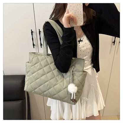 Quilted Puffer Tote Bag – Large Capacity Lightweight Shoulder Handbag for Women