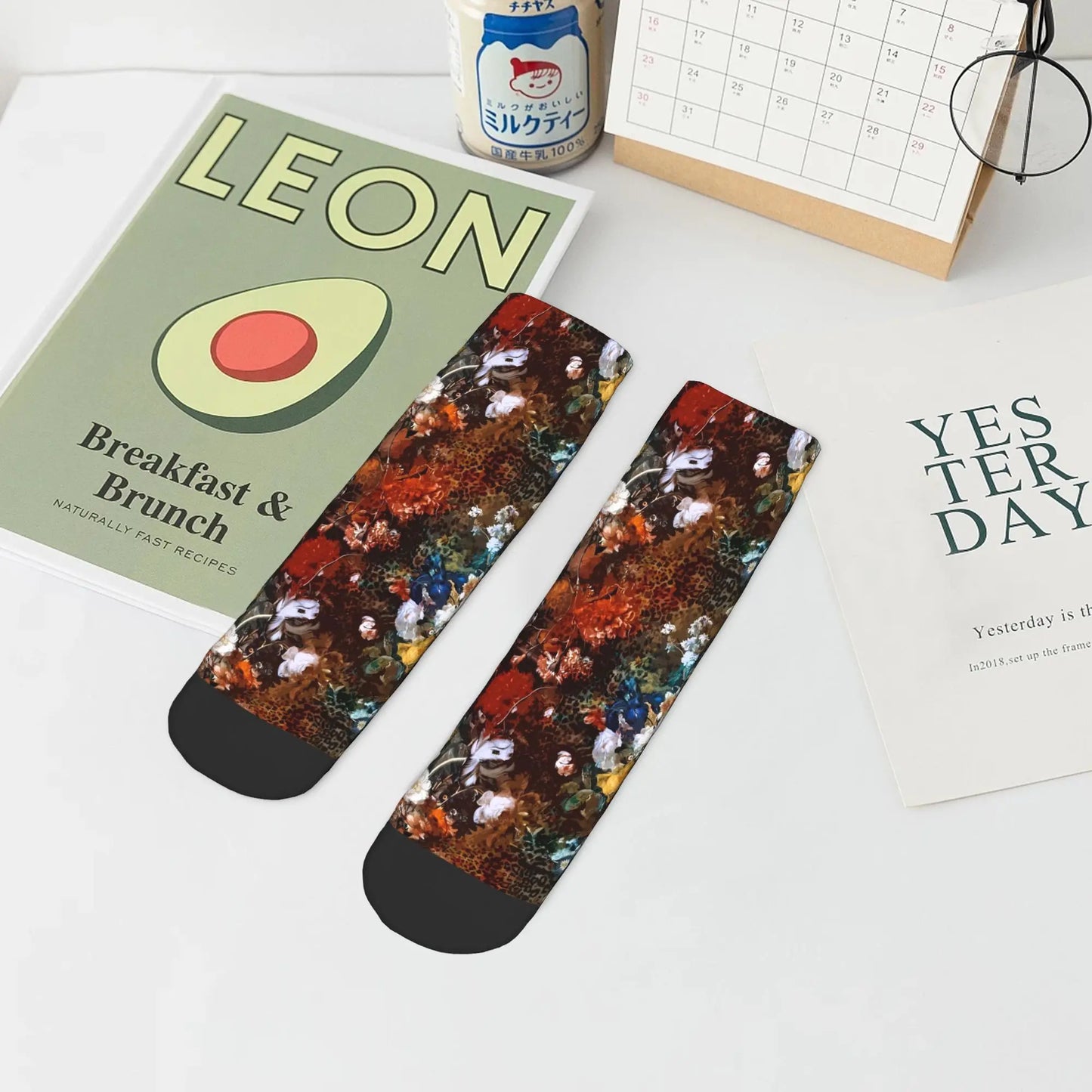 Floral Print Ankle Socks – Vintage Aesthetic Women’s Fashion Socks
