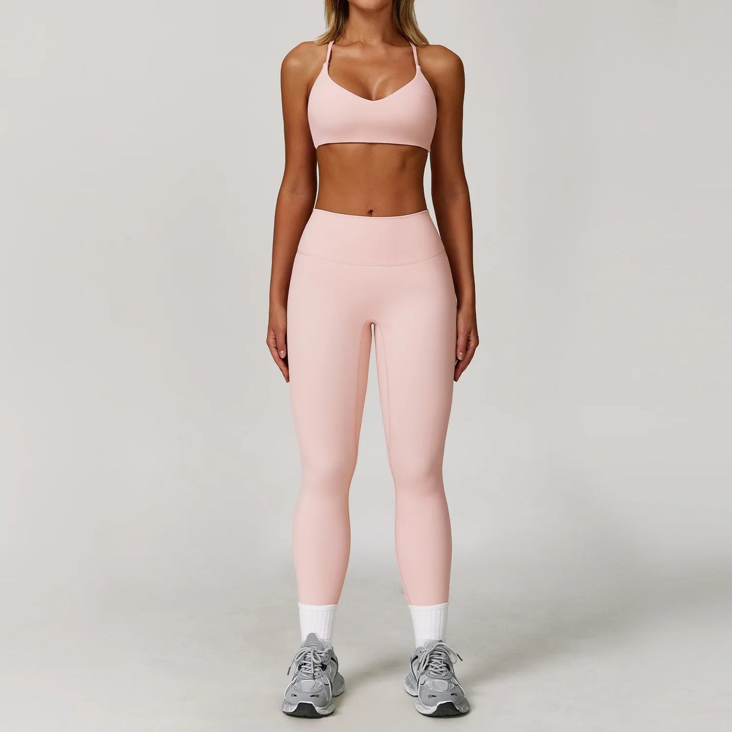 Women's Tracksuits 2 Pieces Sports Set Women Tracksuit Running Workout Sport Suit Gym Sportswear Long Sleeve Bra Clothing