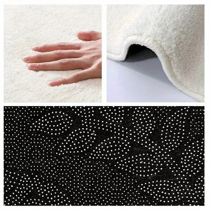 Simple Bowknot Plush Floor Mat - Comfortable And Warm - Bedside Rug For Bedroom, Living Room Decorative Carpet