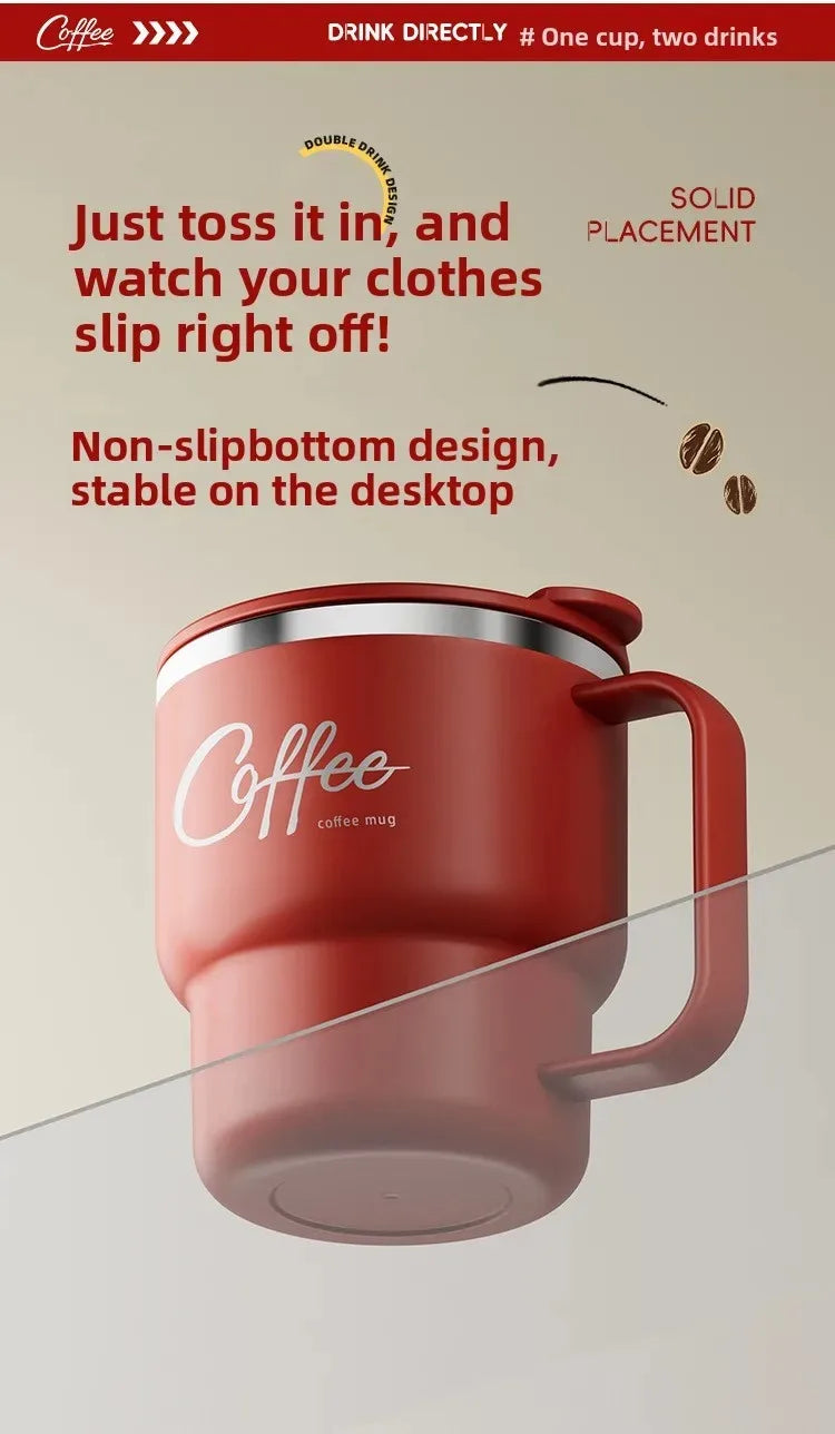 Insulated Coffee Mug with Straw – Stainless Steel Travel Cup for Coffee, Tea & Office Desk Drinkware