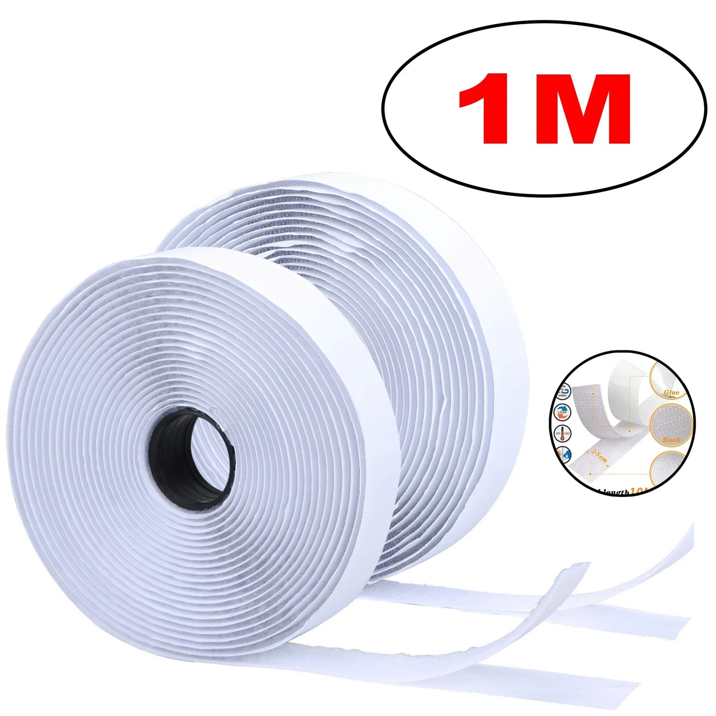 Heavy Duty Hook and Loop Tape – Self Adhesive Fastener Strip for Home & Office