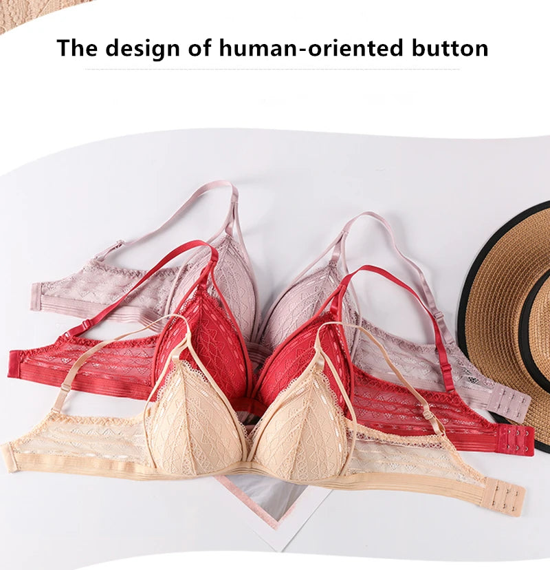 Sexy Lace Bralette for Women – Soft Wireless Push Up Bra
