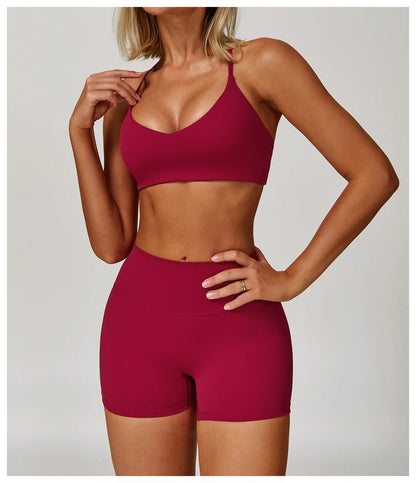 Women's Tracksuits 2 Pieces Sports Set Women Tracksuit Running Workout Sport Suit Gym Sportswear Long Sleeve Bra Clothing