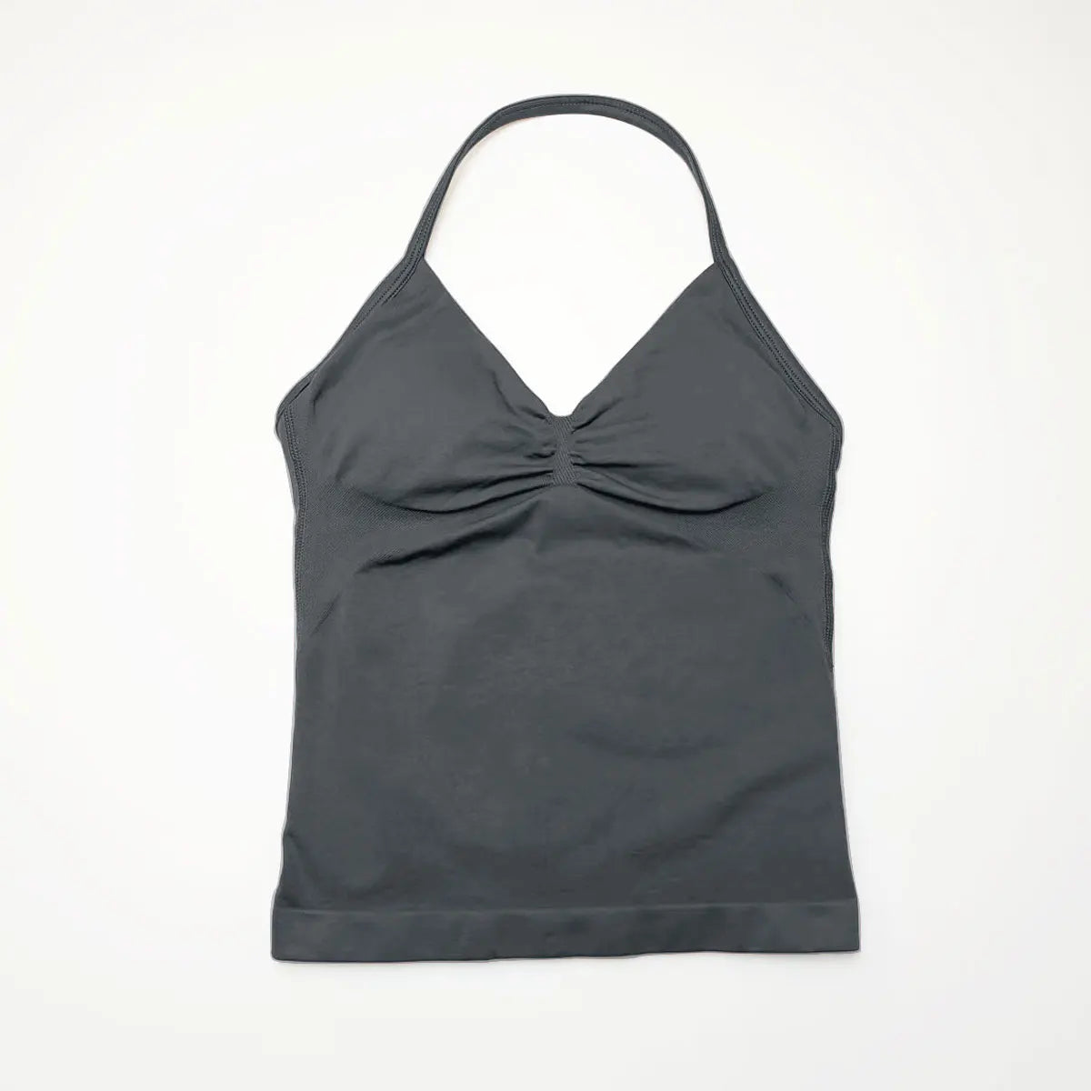 Pink Halter Neck Ruched Active Tank Top